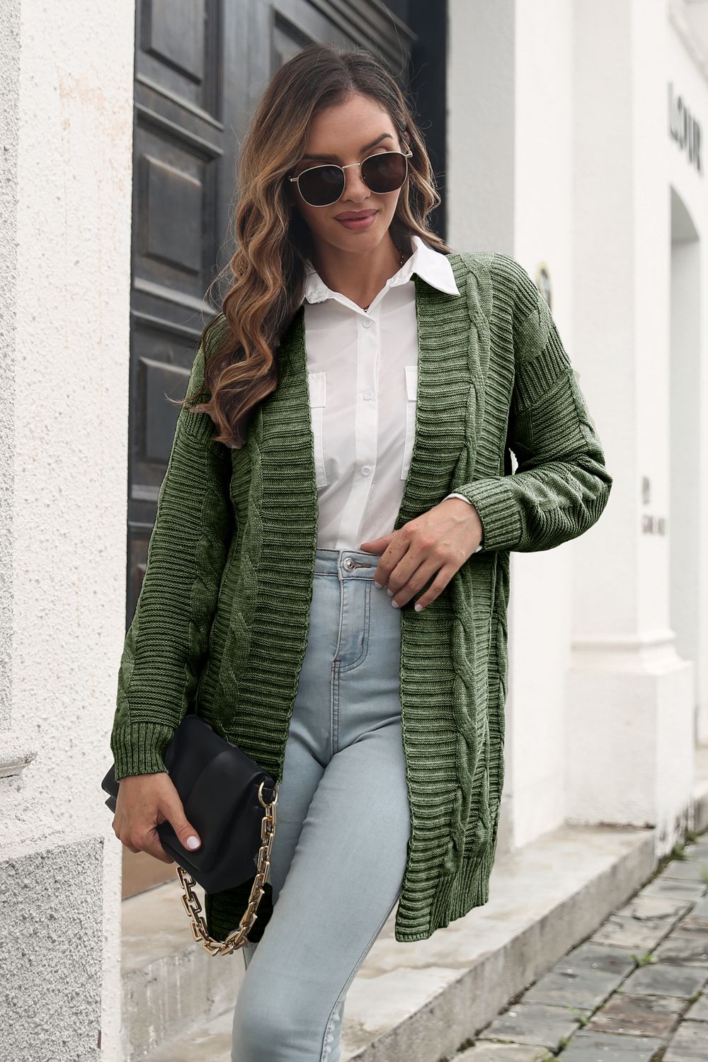 Open Front Cable - Knit Cardigan - L’atelier Sublime