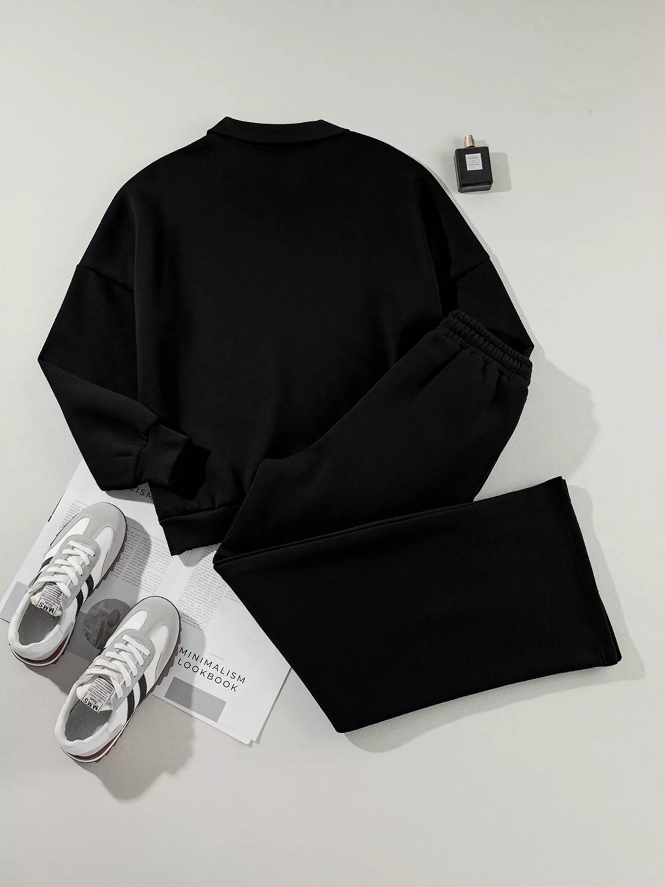 Drop Shoulder Zip Up Jacket and Drawstring Pants Active 2pcs Set - L’atelier Sublime