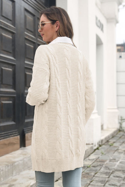 Open Front Cable - Knit Cardigan - L’atelier Sublime