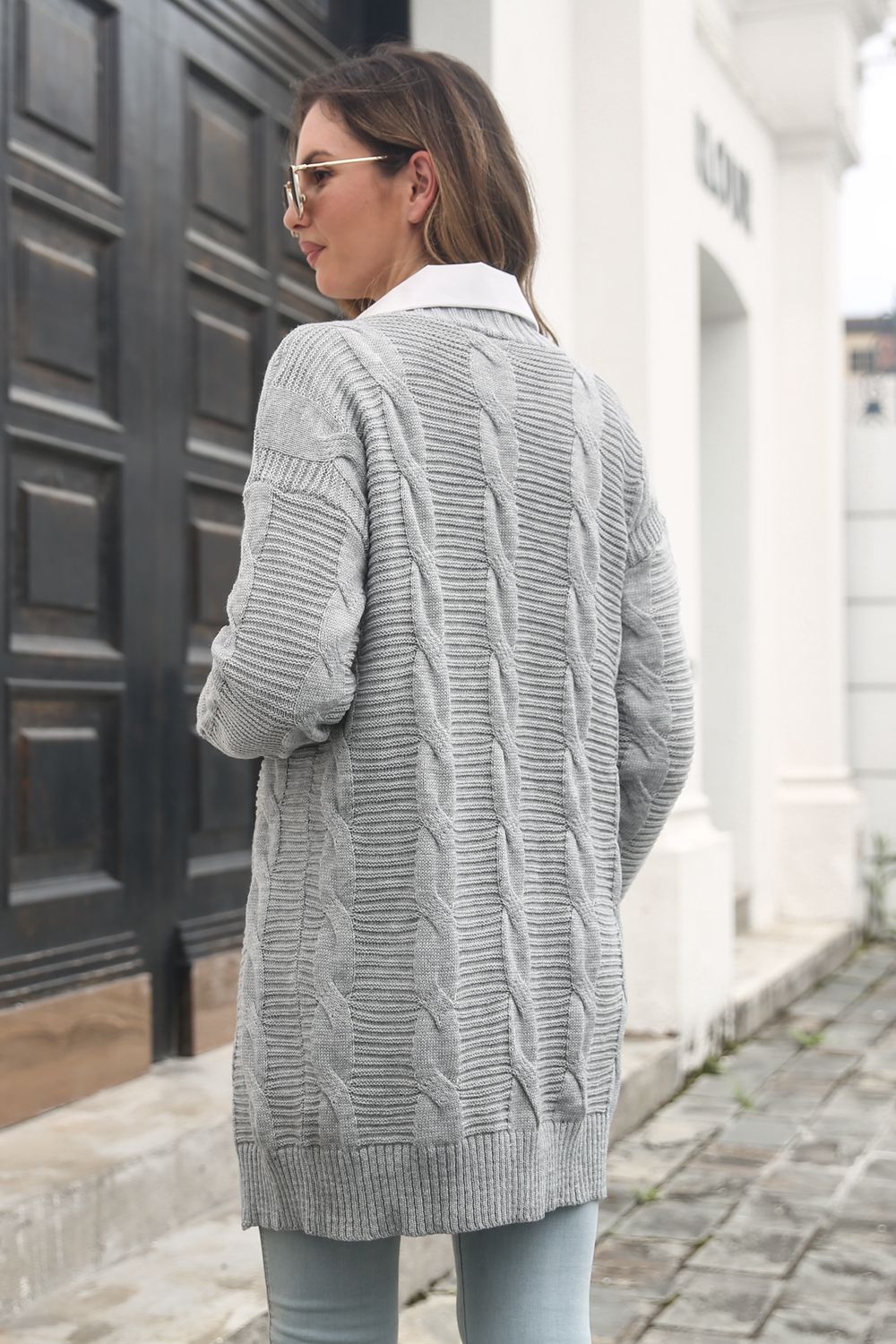 Open Front Cable - Knit Cardigan - L’atelier Sublime