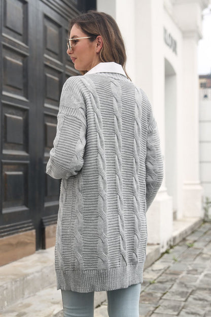 Open Front Cable - Knit Cardigan - L’atelier Sublime