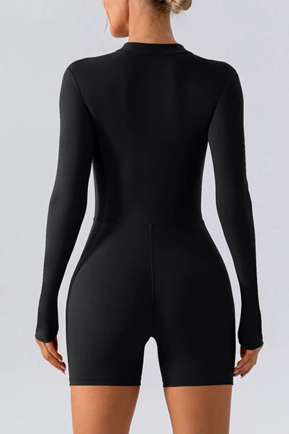Half Zip Long Sleeve Active Romper - L’atelier Sublime
