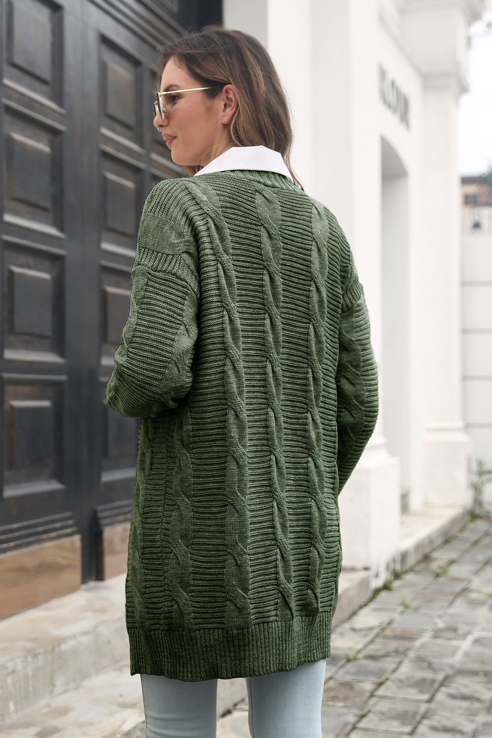 Open Front Cable - Knit Cardigan - L’atelier Sublime