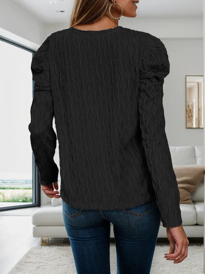 V - Neck Puff Sleeve Top - L’atelier Sublime