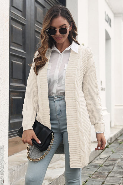 Open Front Cable - Knit Cardigan - L’atelier Sublime