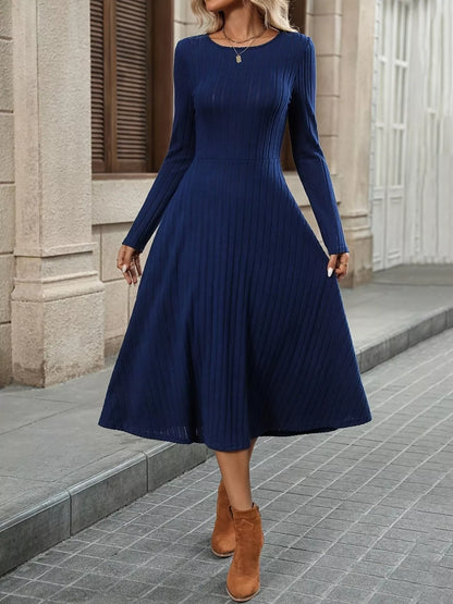 Ribbed Knit A - Line Midi Dress - L’atelier Sublime
