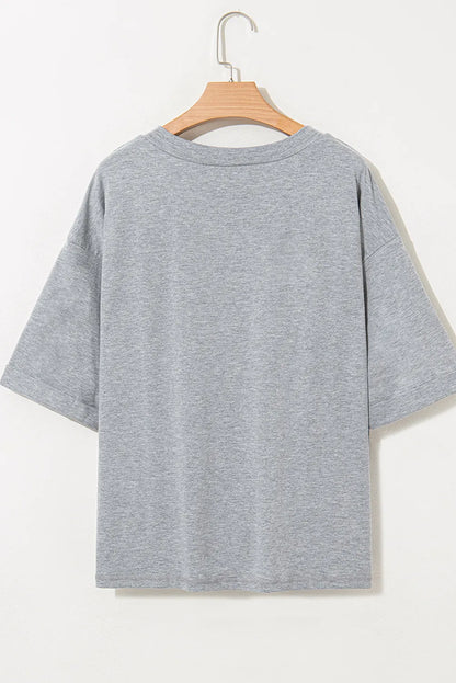 High Raglan Half Sleeve V Neck Oversized T Shirt - L’atelier Sublime