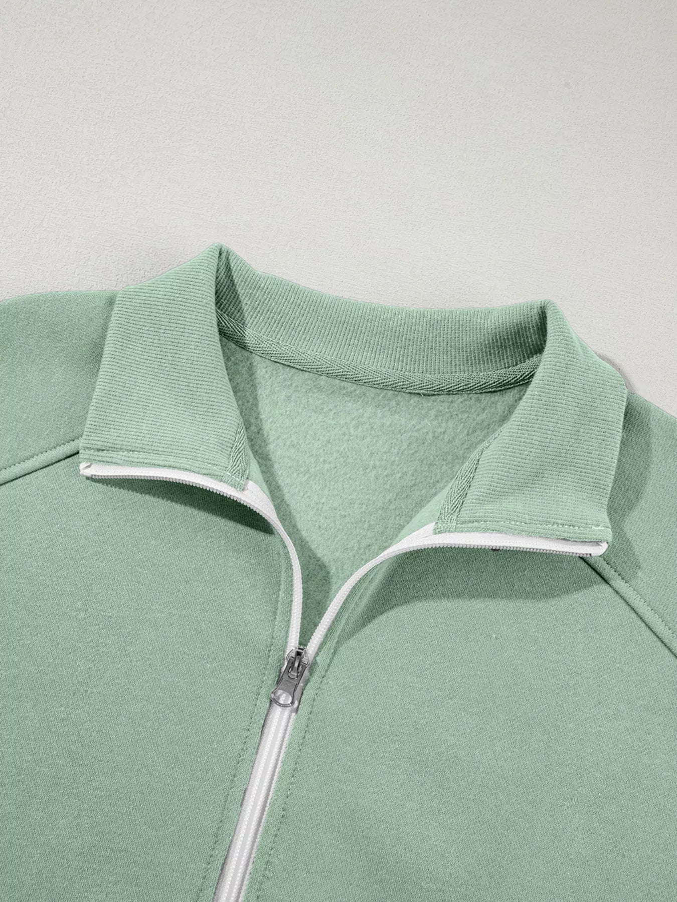 Drop Shoulder Zip Up Jacket and Drawstring Pants Active 2pcs Set - L’atelier Sublime