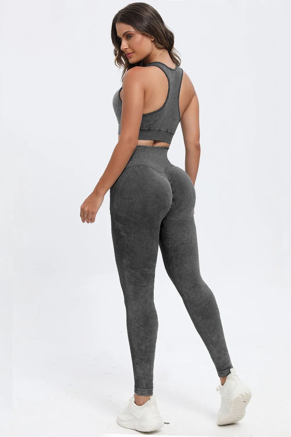 3 Piece Washed Square Neck Wide Strap Active Set - L’atelier Sublime