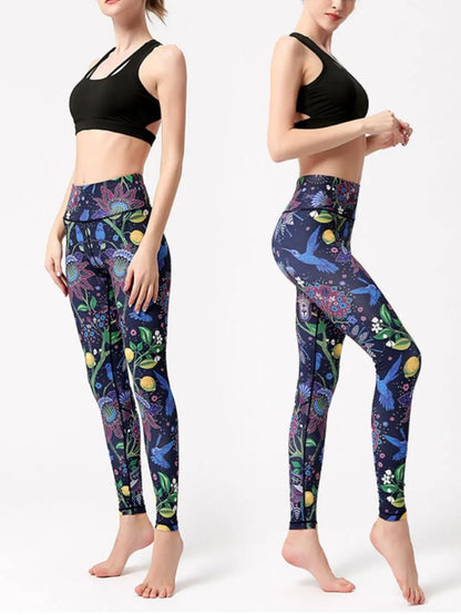 Printed High Waist Active Leggings - L’atelier Sublime