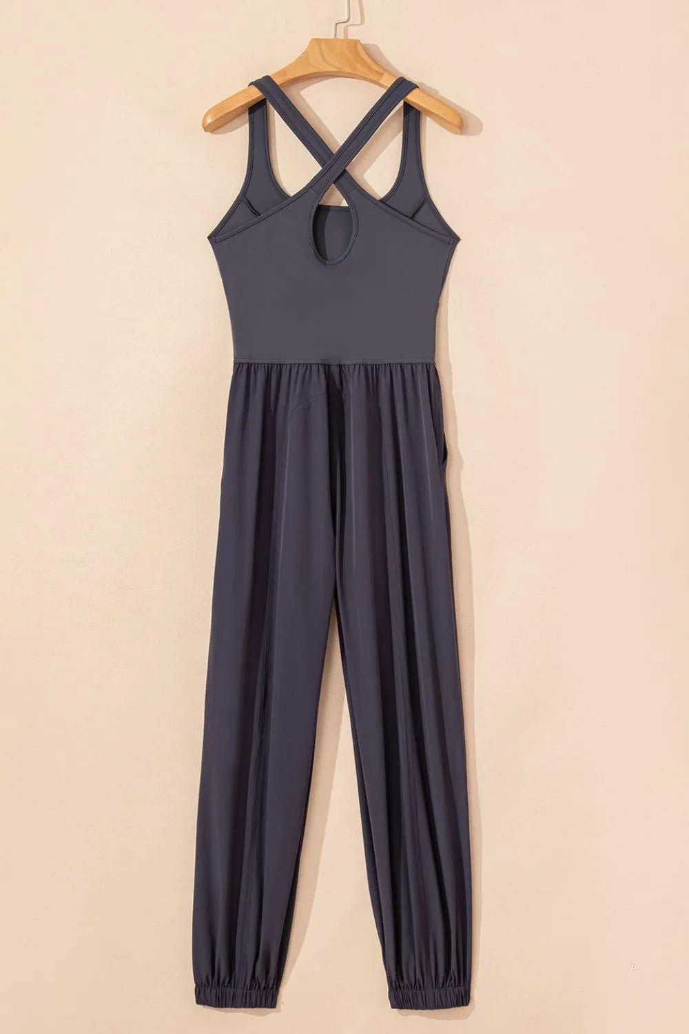 Cutout Square Neck Wide Strap Active Jumpsuit - L’atelier Sublime