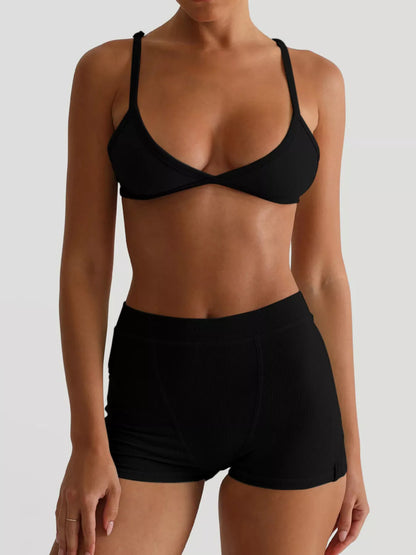 Seamless Bra and High Waist Shorts Active Set - L’atelier Sublime
