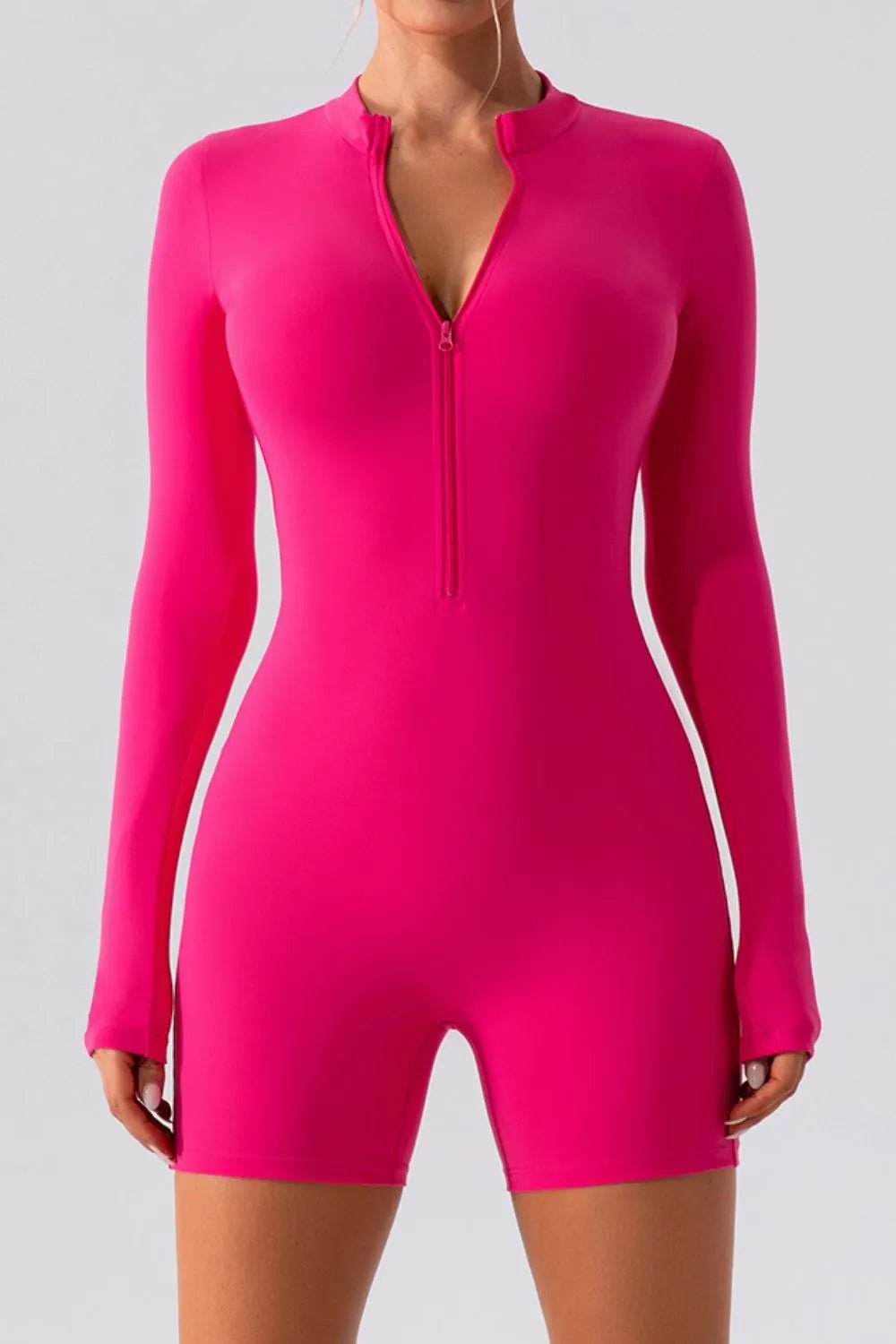Half Zip Long Sleeve Active Romper - L’atelier Sublime