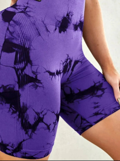 Tie - Dye High Waist Active Shorts - L’atelier Sublime