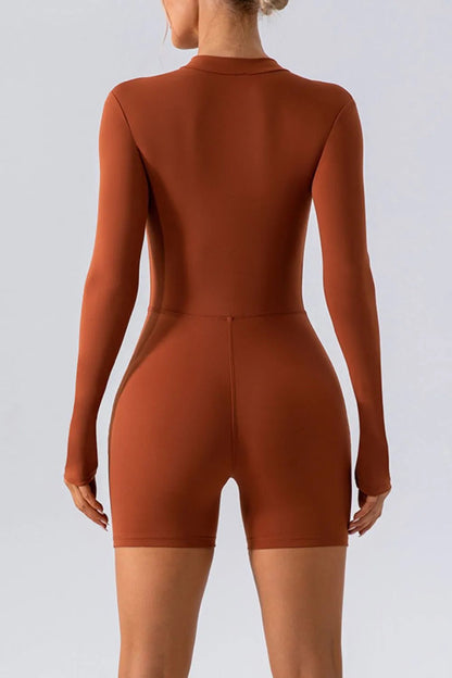 Half Zip Long Sleeve Active Romper - L’atelier Sublime