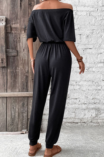 Perfee Off - Shoulder Jumpsuit with Pockets - L’atelier Sublime